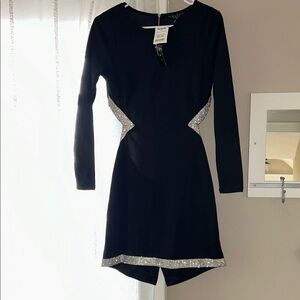 Black Dress with Silver rhinestones cut out